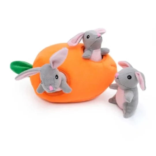 Zippy Paws Dog Toys Plush Burrow - Bunny 'n Carrot 02