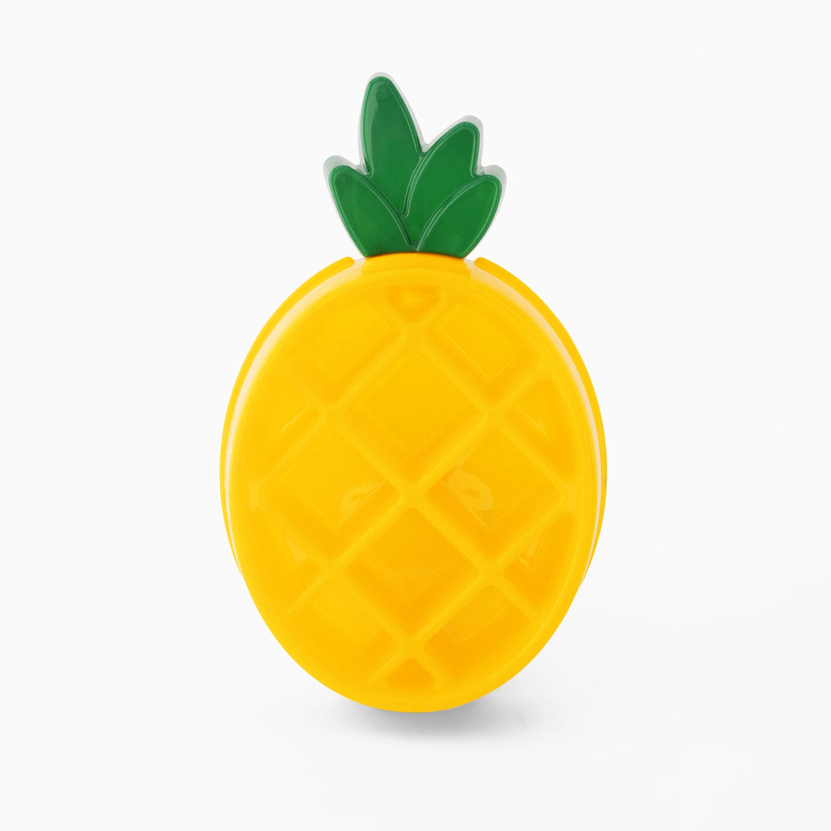 Zippy Paws Happy Bowl slow feeder for dogs shaped like a pineapple, seen from above