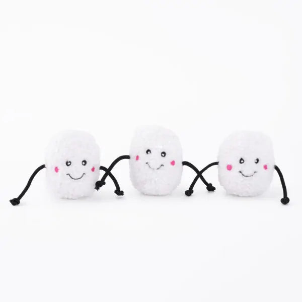 Zippy Paws Dog Toys Plush Miniz - 3 Pack Marshmallows