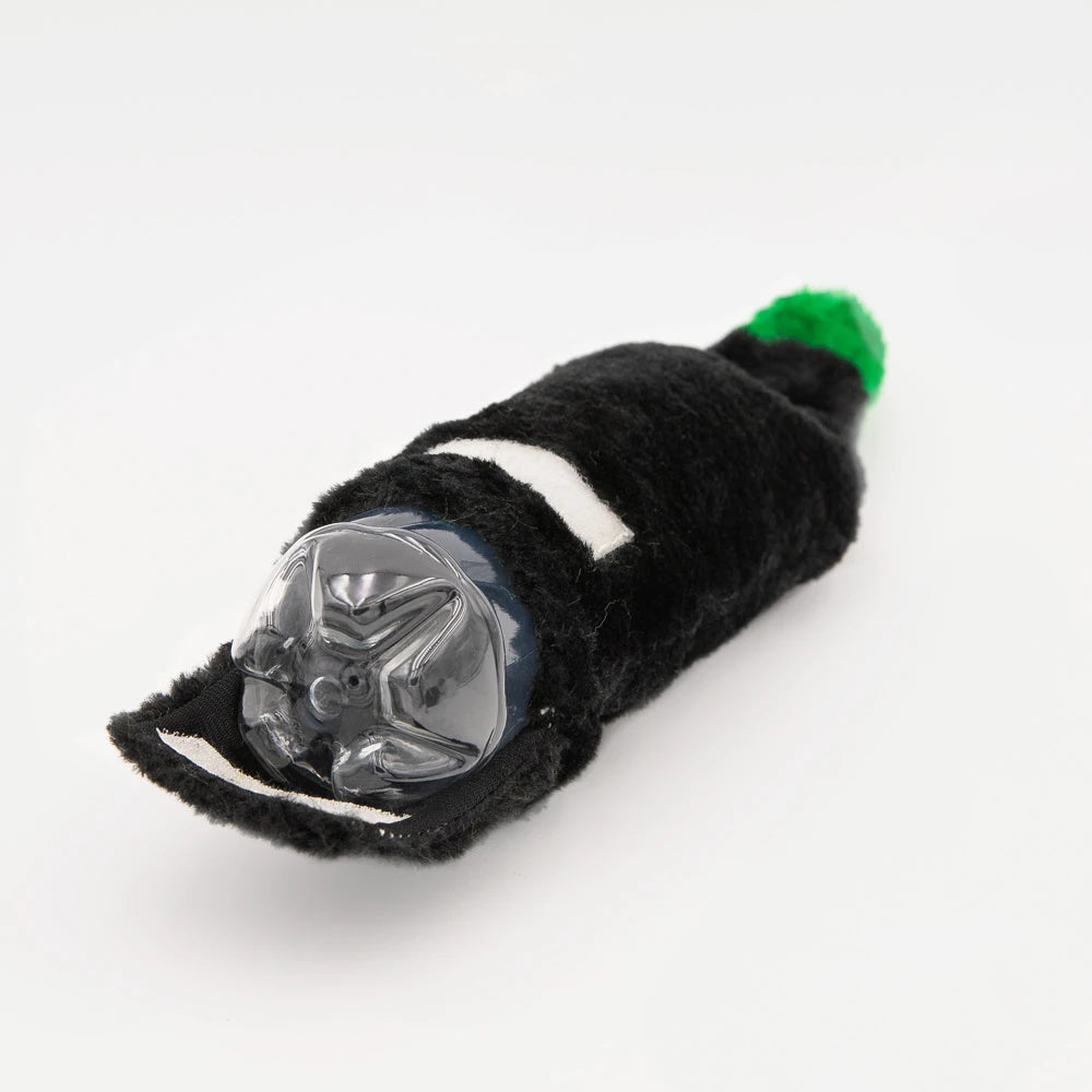 Black Magic Potion Zippy Paws Happy Hour Crusherz toy opened to show the crinkle bottle inside