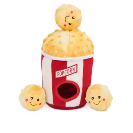 Zippy Paws Dog Toys Plush Burrow - Popcorn Bucket 02