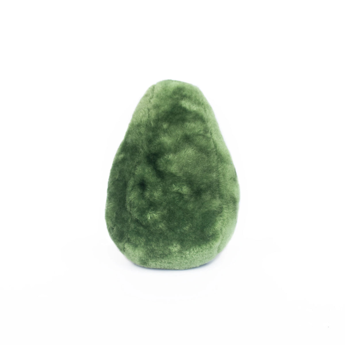 Zippy Paws NomNomz plush avocado dog toy, plain green reverse side