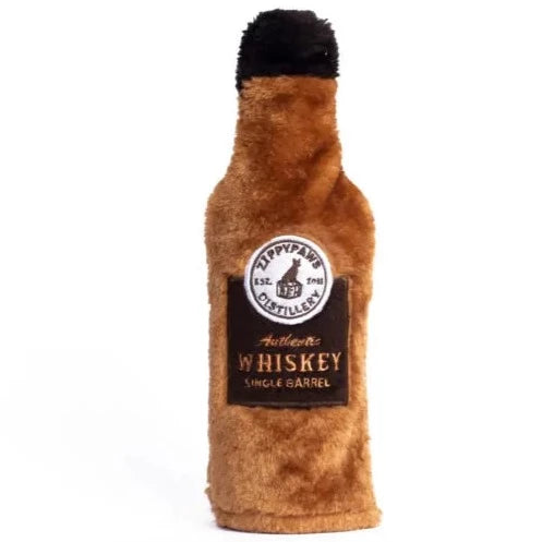 Zippy Paws Dog Toys Plush Happy Hour Crusherz Whiskey