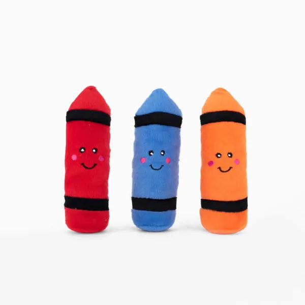 Zippy Paws Dog Toys Plush Burrow - Crayons 02