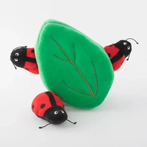 Zippy Paws Dog Toys Plush Burrow - Ladybugs in Leaf 01