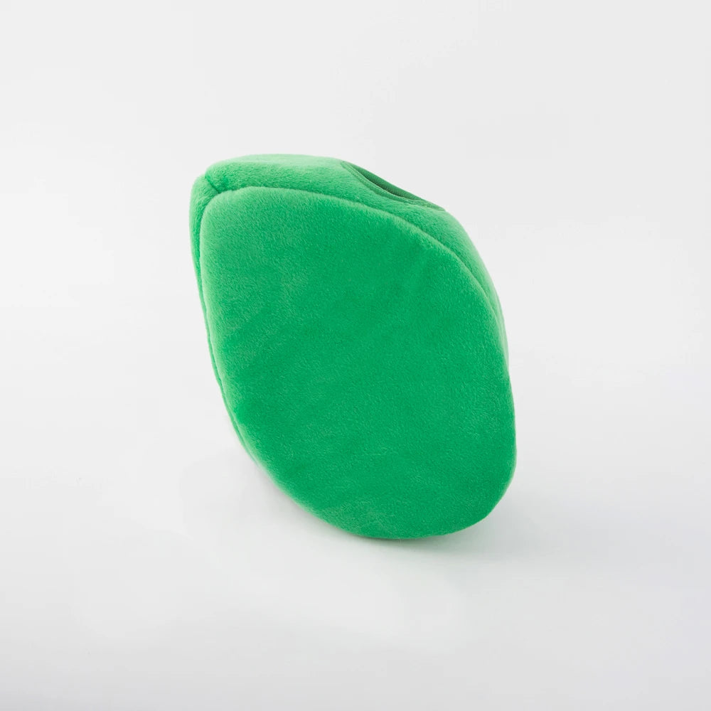 Plain reverse of the plush leaf from the Zippy Paws Burrow ladybugs in leaf dog toy