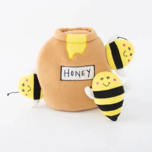 Zippy Paws Dog Toys Plush Burrow - Honey Pot 01