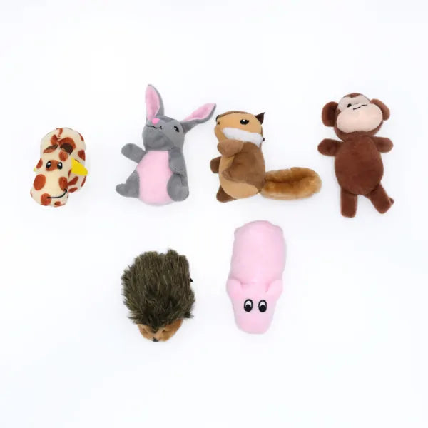 Zippy Paws Dog Toys Plush Miniz - Multipack 6 Animals 02