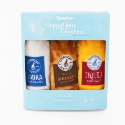 Zippy Paws Dog Toys Latex Happy Hour Crusherz Spirits 3 Pack
