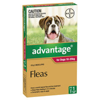 Advantage Fleas carton for dogs 10-25kg, red band, single pack