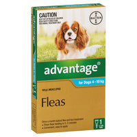 Advantage Fleas carton for dogs 4-10kg, aqua band, single pack