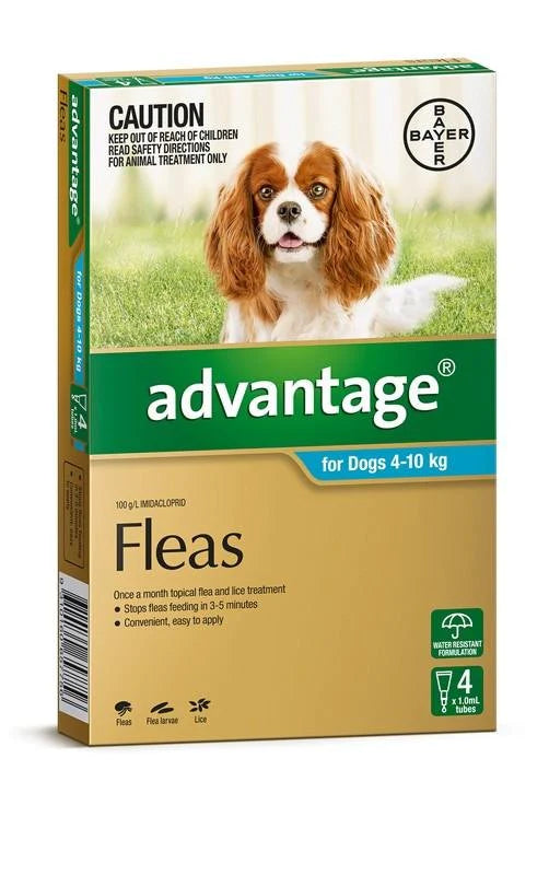 Advantage Dog 4-10kg+ Aqua 4 Pack