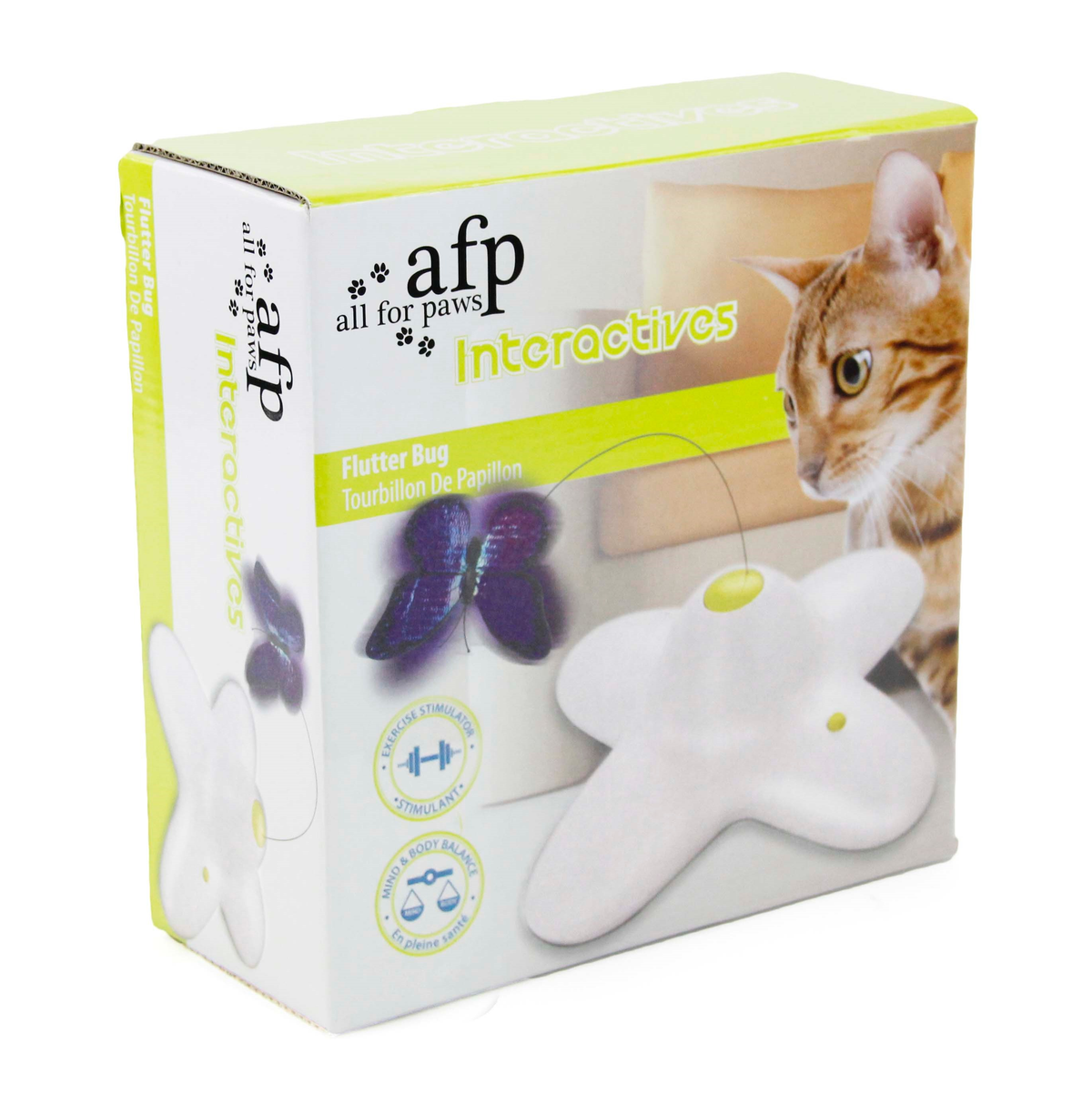 All for Paws Interactive Flutter Bug cat toy with its retail box