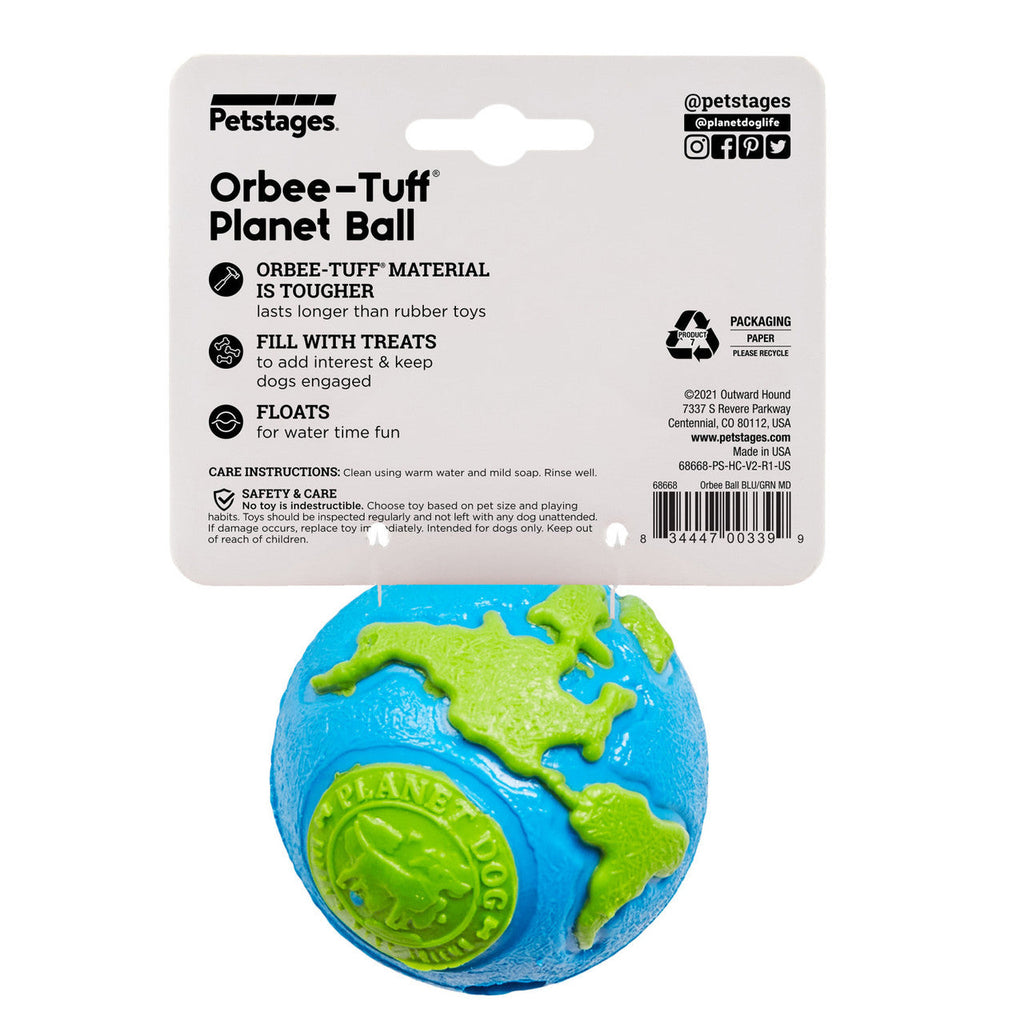 Planet Dog Raspberry Planet Dog Orbee-Tuff Planet Ball Treat-Dispensing Dog Toy