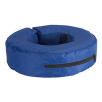 Buster inflatable protective collar, blue padded ring shown standing upright