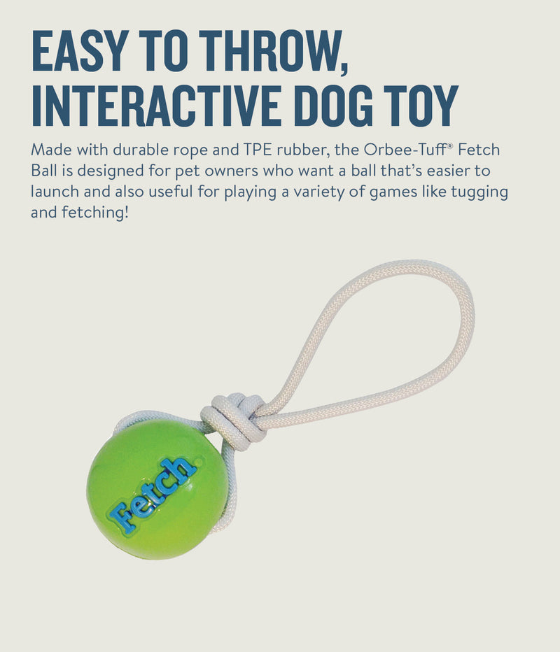 Planet Dog Orbee-Tuff Fetch Ball With Rope Dog Toy