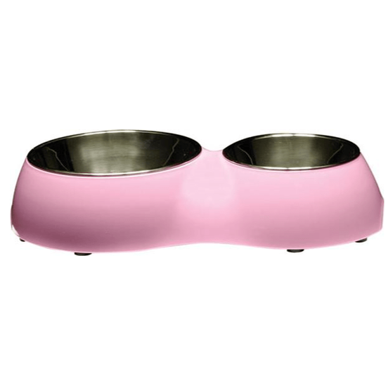 Catit 2 In 1 Style Durable Double Cat Bowl 160ml/350ml Pink