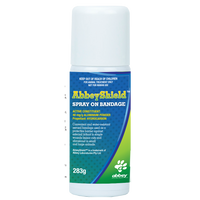 Abbey AbbeyShield Spray On Bandage aerosol can, 283g, front label