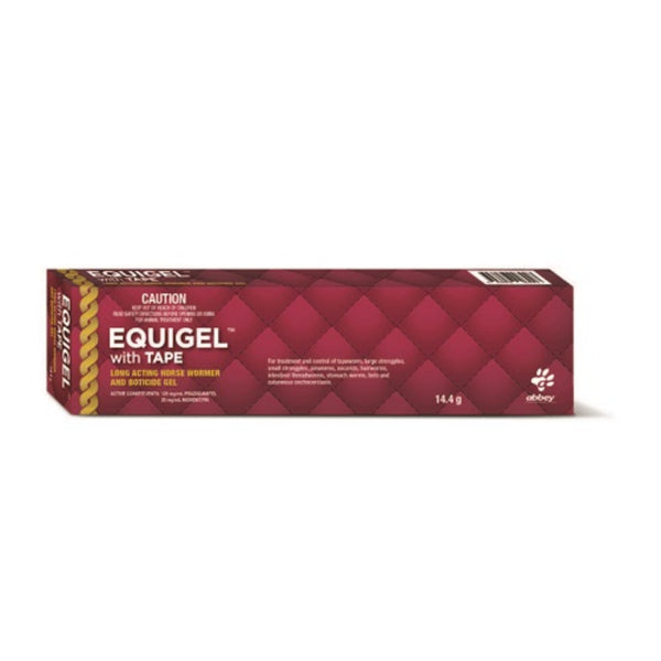 Abbey Animal Health Equigel With Tape Long Acting Horse Wormer And Boticide Gel - 14.4g | PeekAPaw Pet Supplies