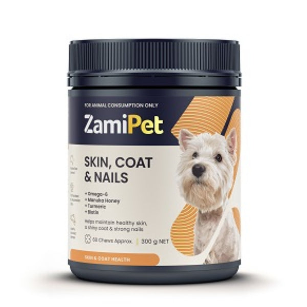 Zamipet Skin Coat & Nails For Dogs - 300g - 60 Chews | PeekAPaw Pet Supplies