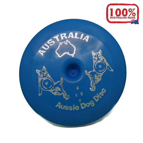 Aussie Dog Flying Disc Fetch Dog Toy Blue