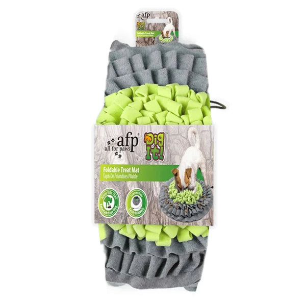 All for Paws AFP Dog Snuffle Round Fold Up Treat Mat - Green/Grey 01