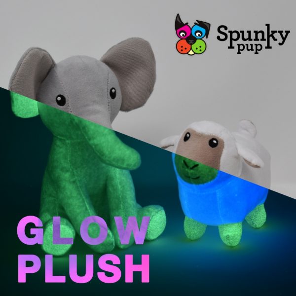 Spunky Pup Dog Toy Glow Plush Elephant
