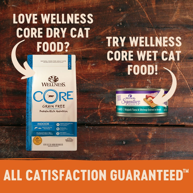 Wellness Core Wet Cat Food Signature Selects Flaked Skipjack Tuna & Shrimp