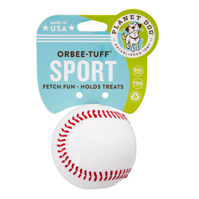 Planet Dog Orbee-Tuff Baseball Treat-Dispensing Dog Chew Toy