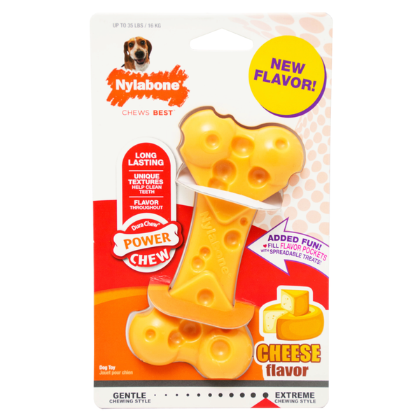 Nylabone Power Chew Durable Dog Toy Cheese Flavor
