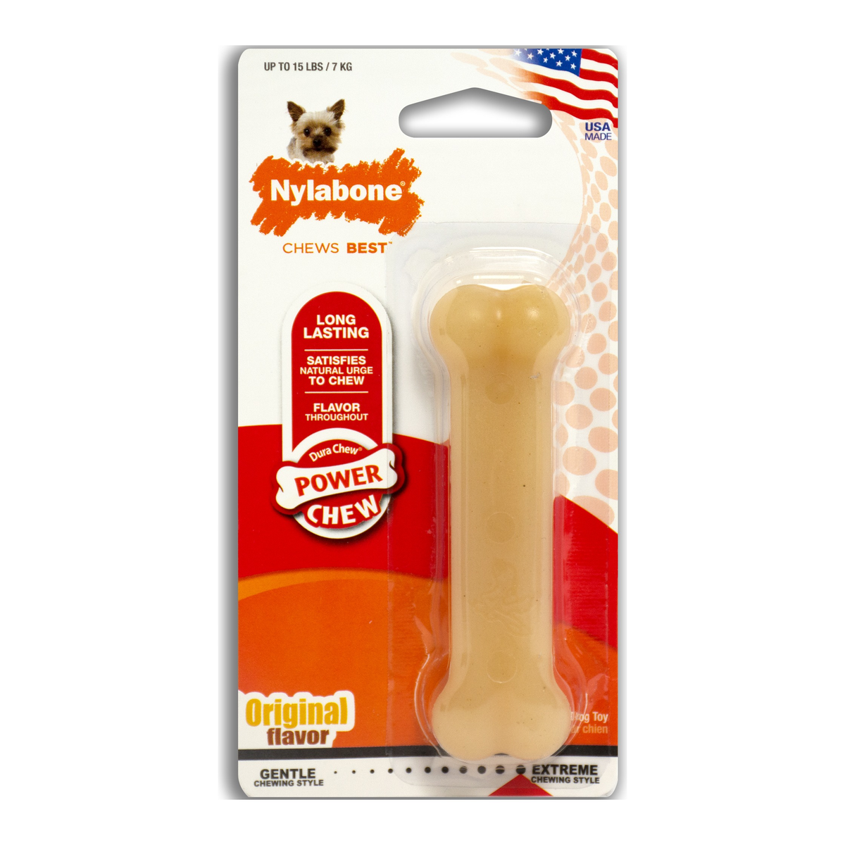 Nylabone Power Chew Original Flavor dog bone – front of pack