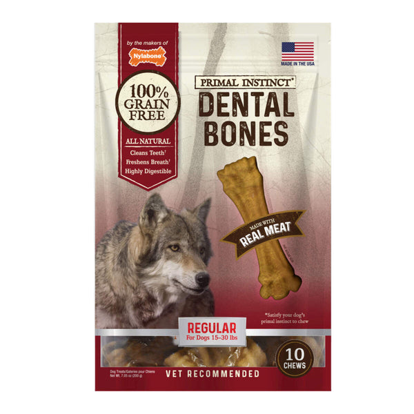 Nylabone Primal Instinct Real Meat Dog Dental Chews