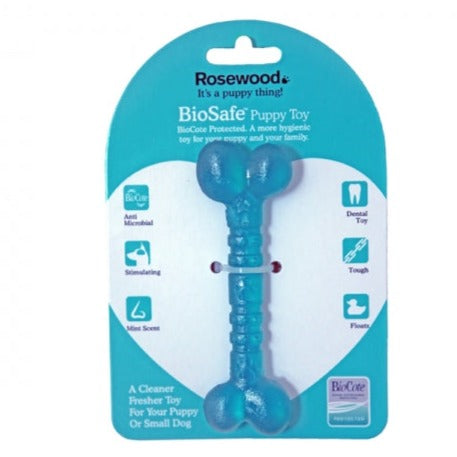 Rosewood Biosafe Dog Toys for Puppy Blue Bone