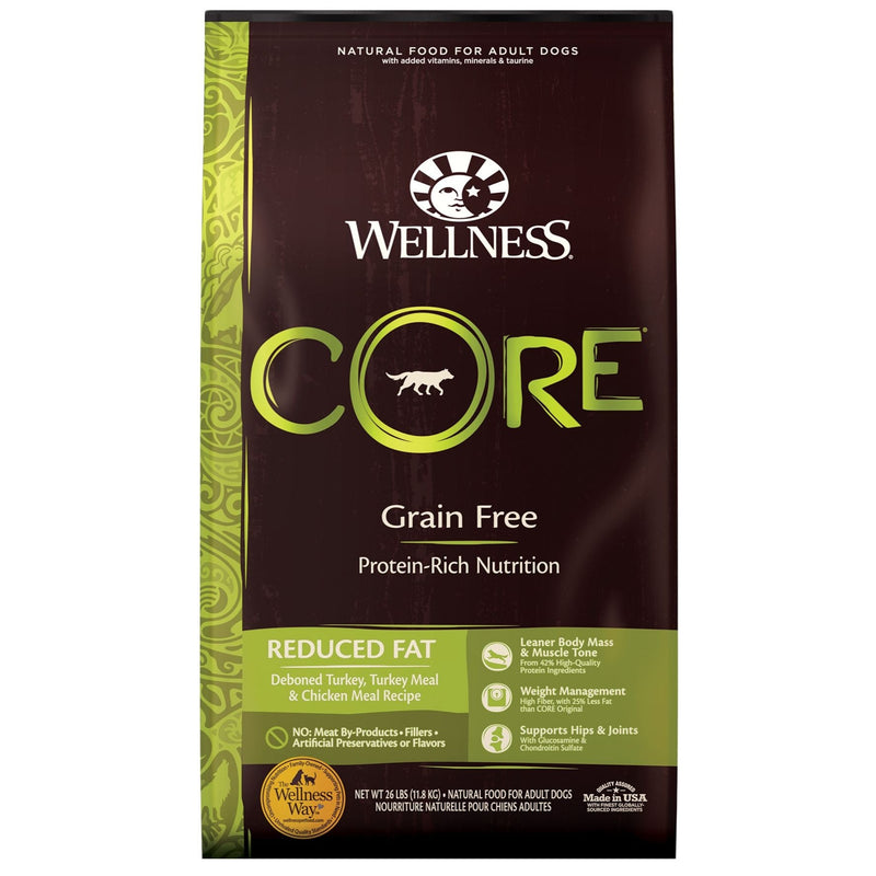 Wellness Core Dry Dog Food Grain Free Reduced Fat: Chicken & Turkey