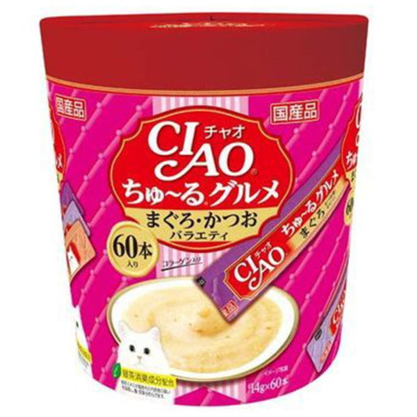 Ciao Cat Treats Churu Gourmet Tuna & Bonito Variety 14g x 60