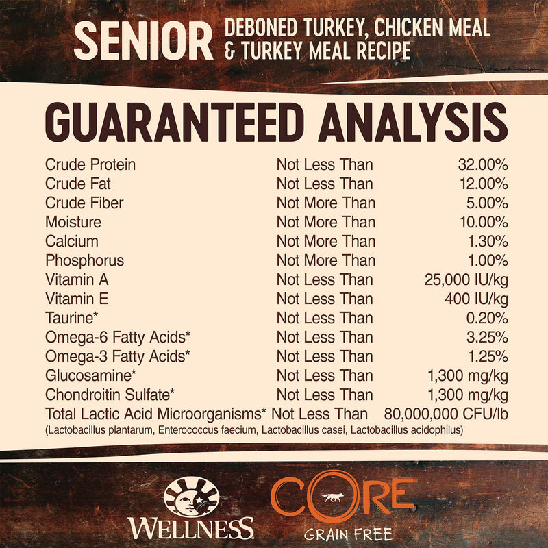 Wellness Core Dry Dog Food Grain Free Senior: Chicken & Turkey