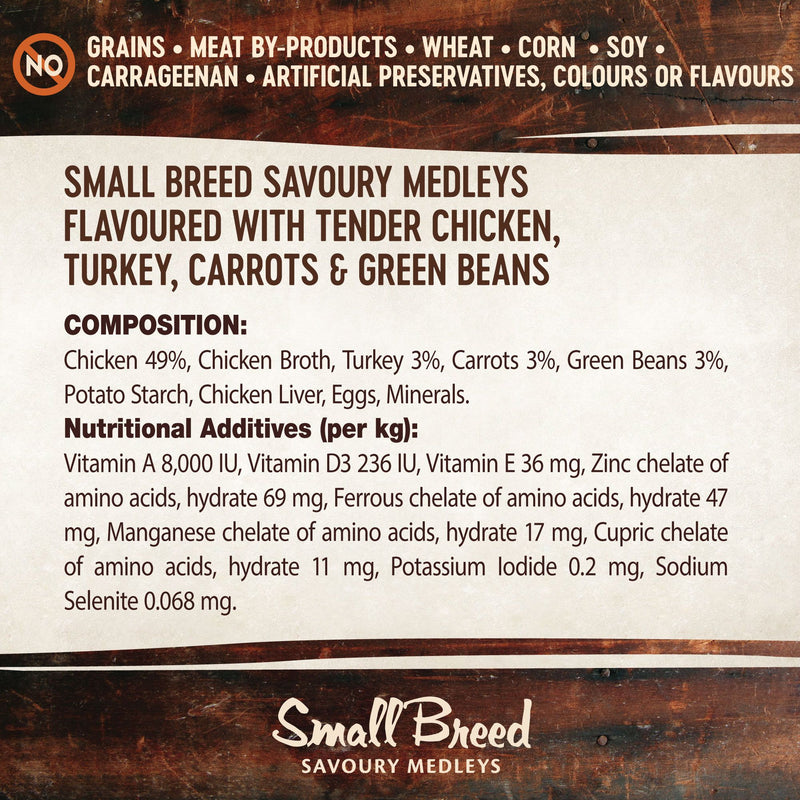 Wellness Core Wet Dog Food Small Breed Savoury Medleys Tender Chicken, Turkey, Carrots & Green Beans