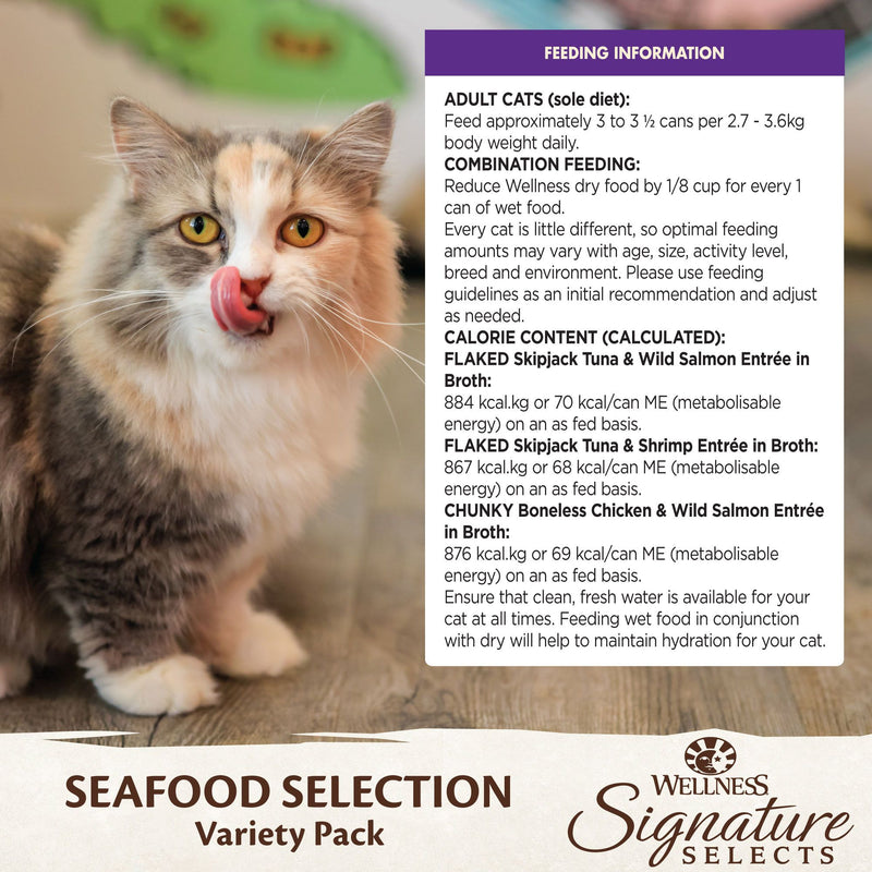 Wellness Core Wet Cat Food Signature Selects Seafood Selection Variety Pack 79g x 8 | PeekAPaw Pet Supplies