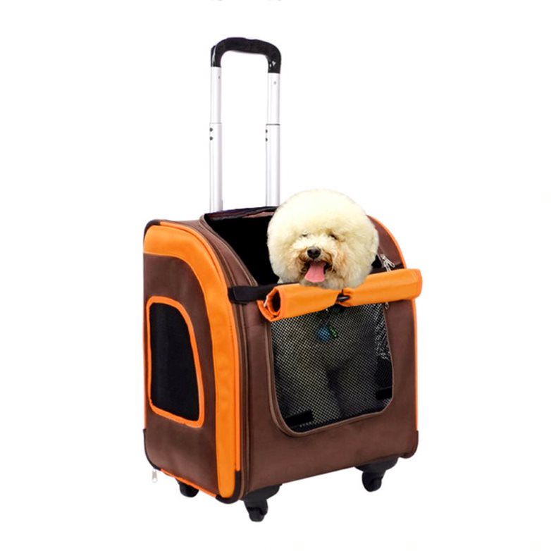 Ibiyaya Wheeled Backpack Parallel Transport Pet Trolley 10