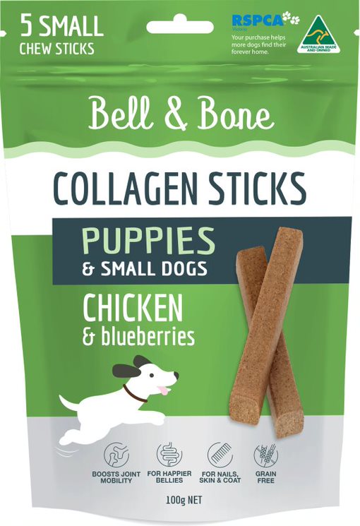 Bell & Bone Collagen Chew Sticks Treats for Puppies & Small Dogs - Chicken Flavor by PeekAPaw