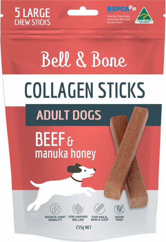 Bell & Bone Collagen Chew Sticks Treats for Adult Dogs - Beef Flavor by PeekAPaw
