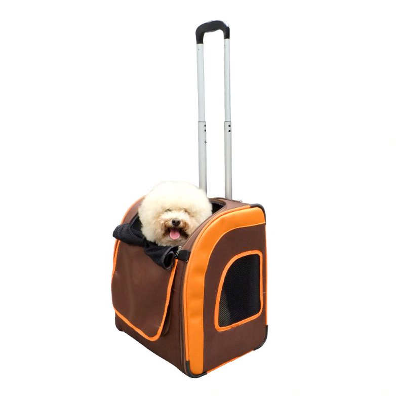 Ibiyaya Wheeled Backpack Parallel Transport Pet Trolley 11