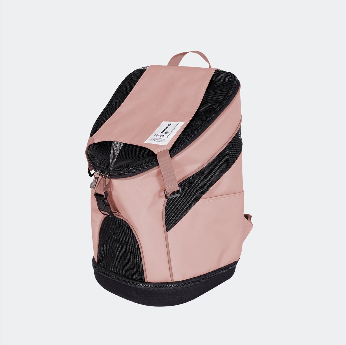 Coral pink Ibiyaya Ultralight Pro backpack pet carrier, front quarter view
