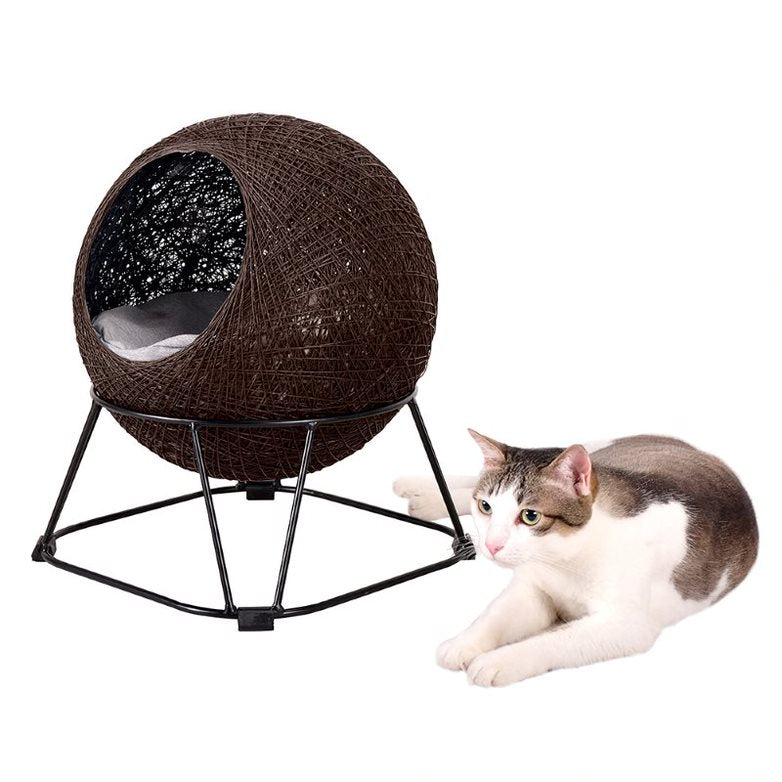 Ibiyaya Zentagle Stand Elevated Bed Woven Cat Sleeping Pet Cave 06