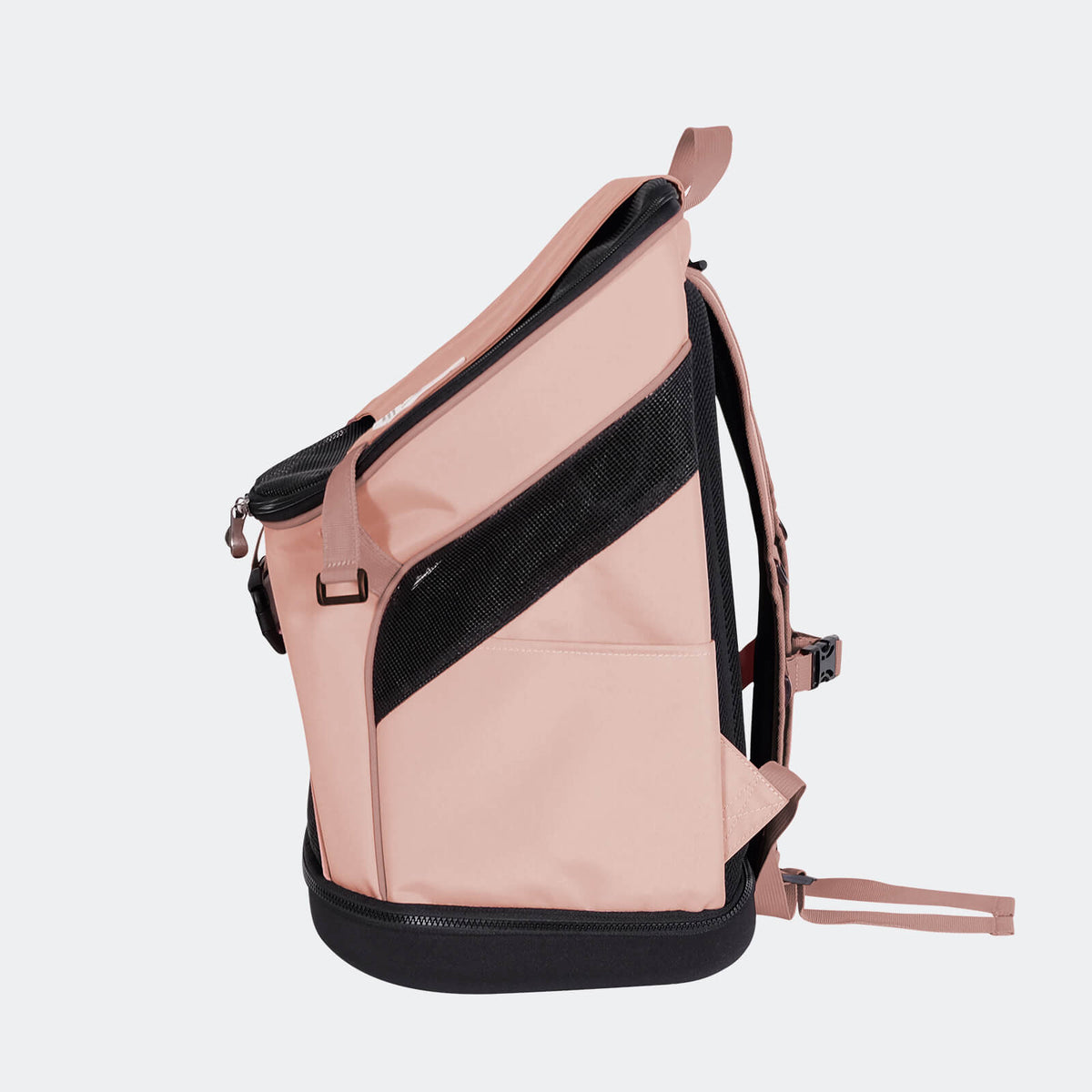 Ibiyaya Ultralight Pro backpack pet carrier in coral pink seen from the side
