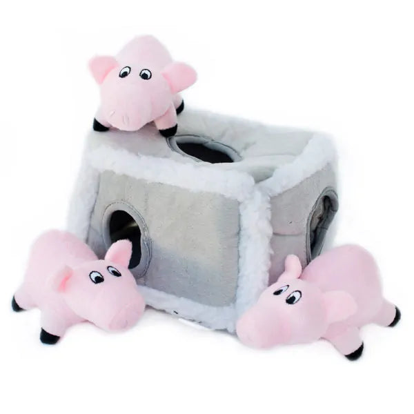 Zippy Paws Dog Toys Plush Burrow - Pen with 3 Pigs 01