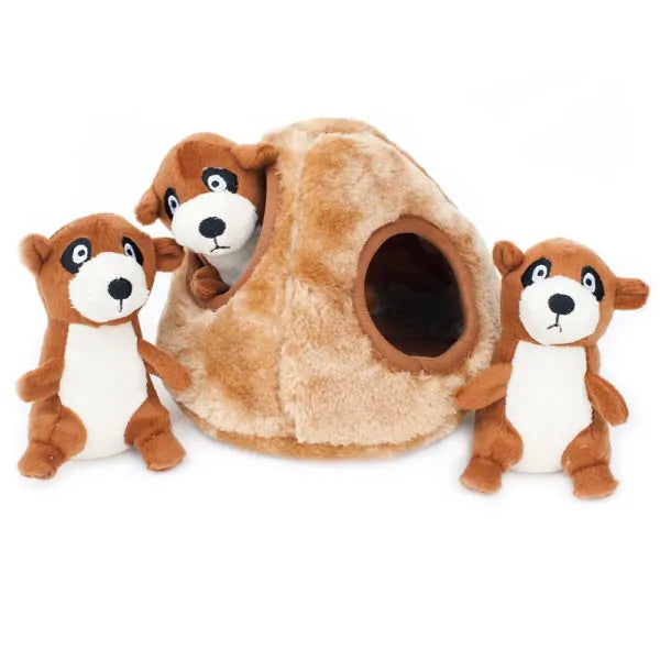 Zippy Paws Dog Toys Plush Burrow - Meerkat Den 03
