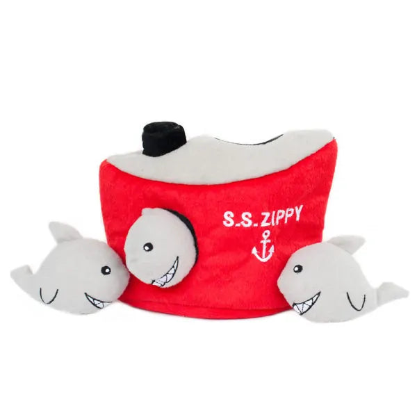 Zippy Paws Dog Toys Plush Burrow - Ship with 3 Sharks 02