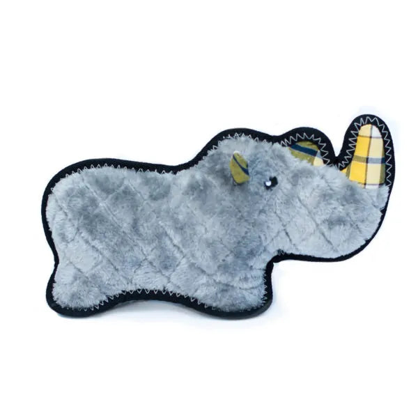 Zippy Paws Dog Toys Plush Grunterz Z-Stitch - Ronny the Black Rhino 02