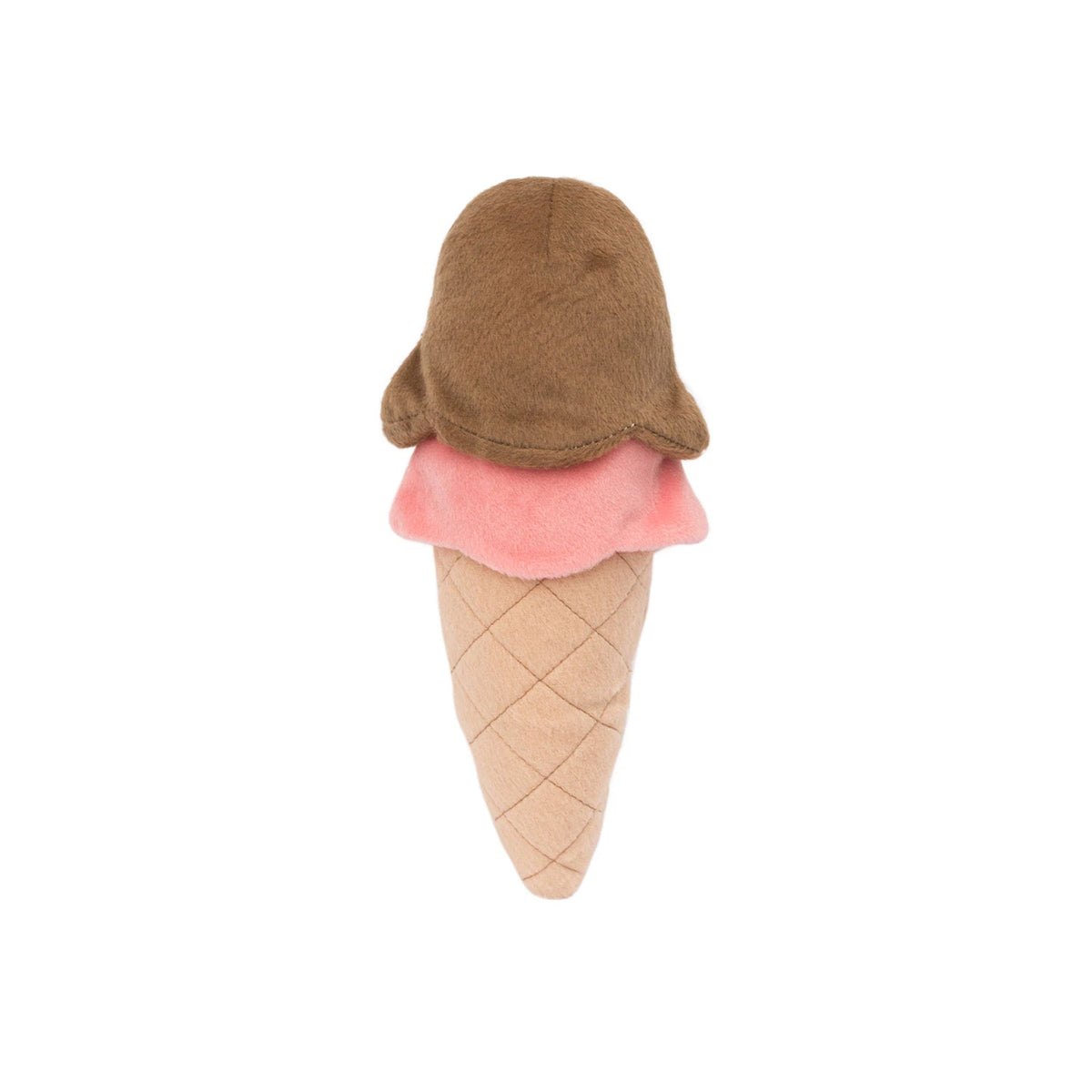 Zippy Paws NomNomz plush ice cream cone dog toy, plain reverse side
